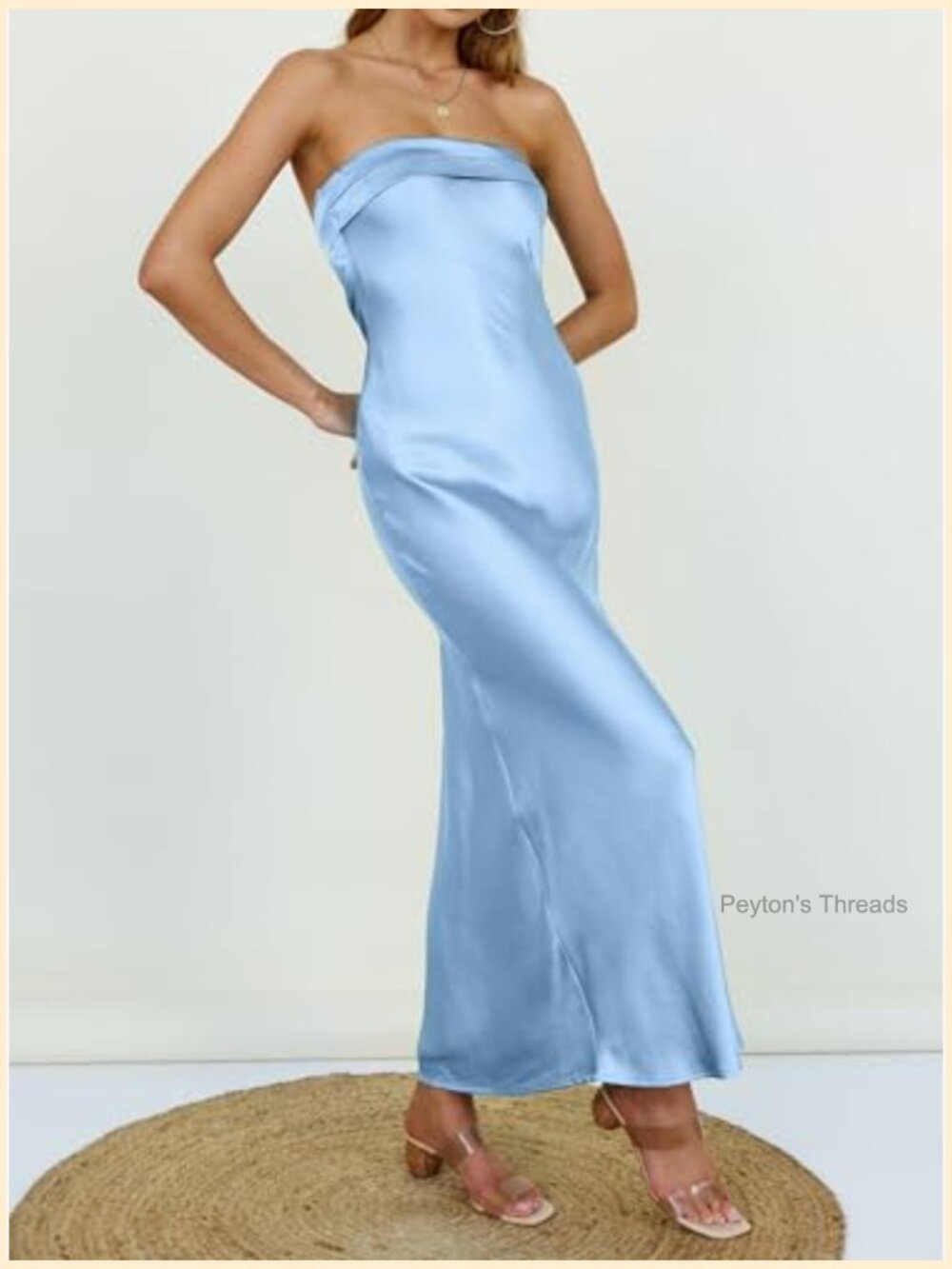 Strapless Satin Bodycon Maxi Dress Backless Formal Party Gown - Picture 2 of 7